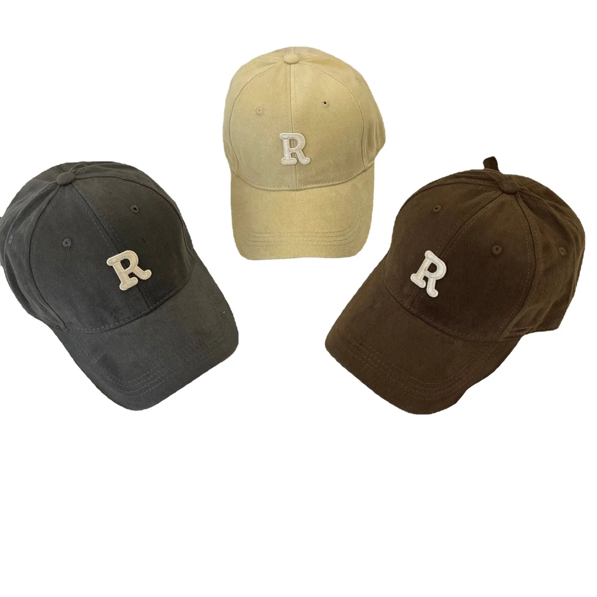 R Logo Baseball Cap Large Small Brown Beige - Image 14