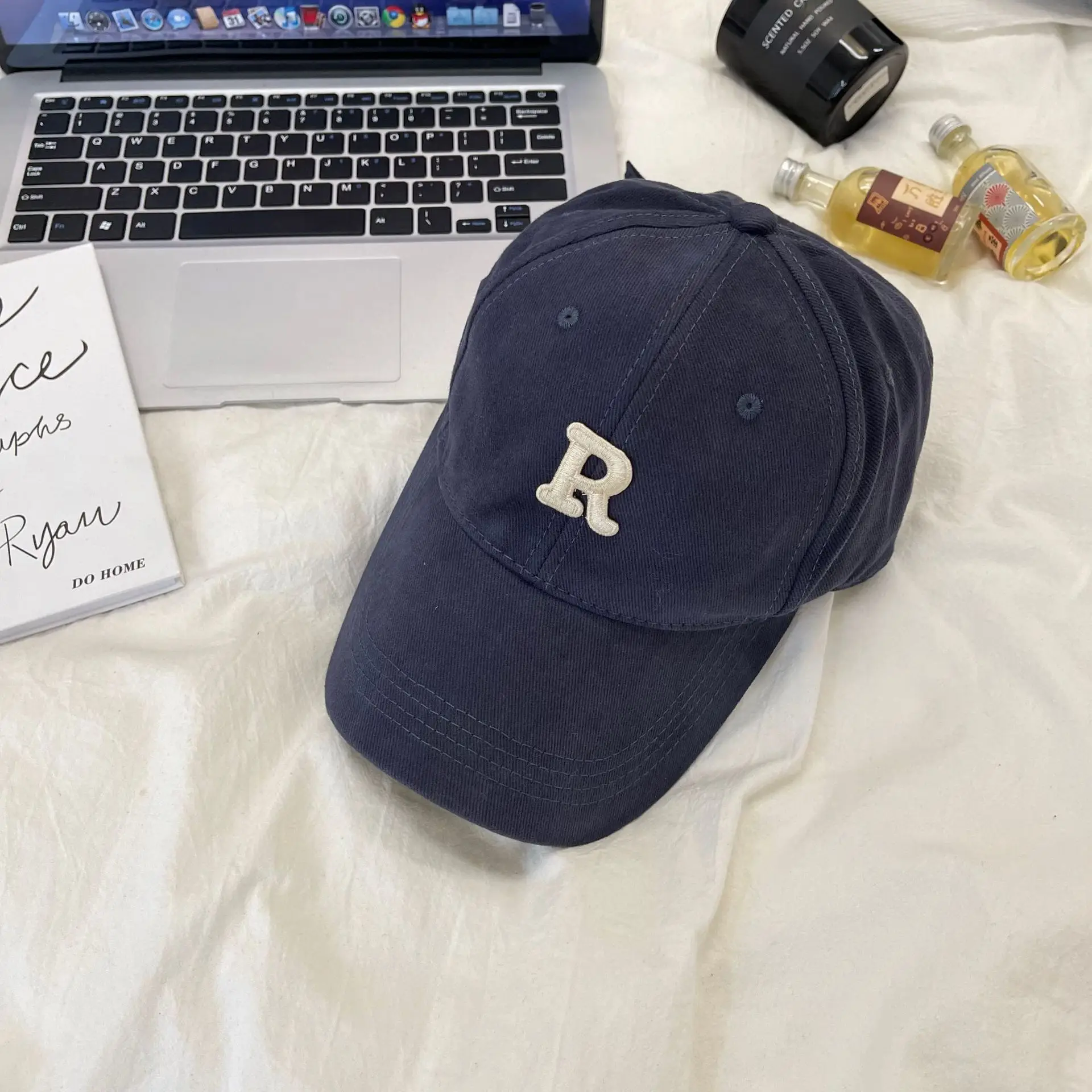 R Logo Baseball Cap Large Small Brown Beige - Image 2