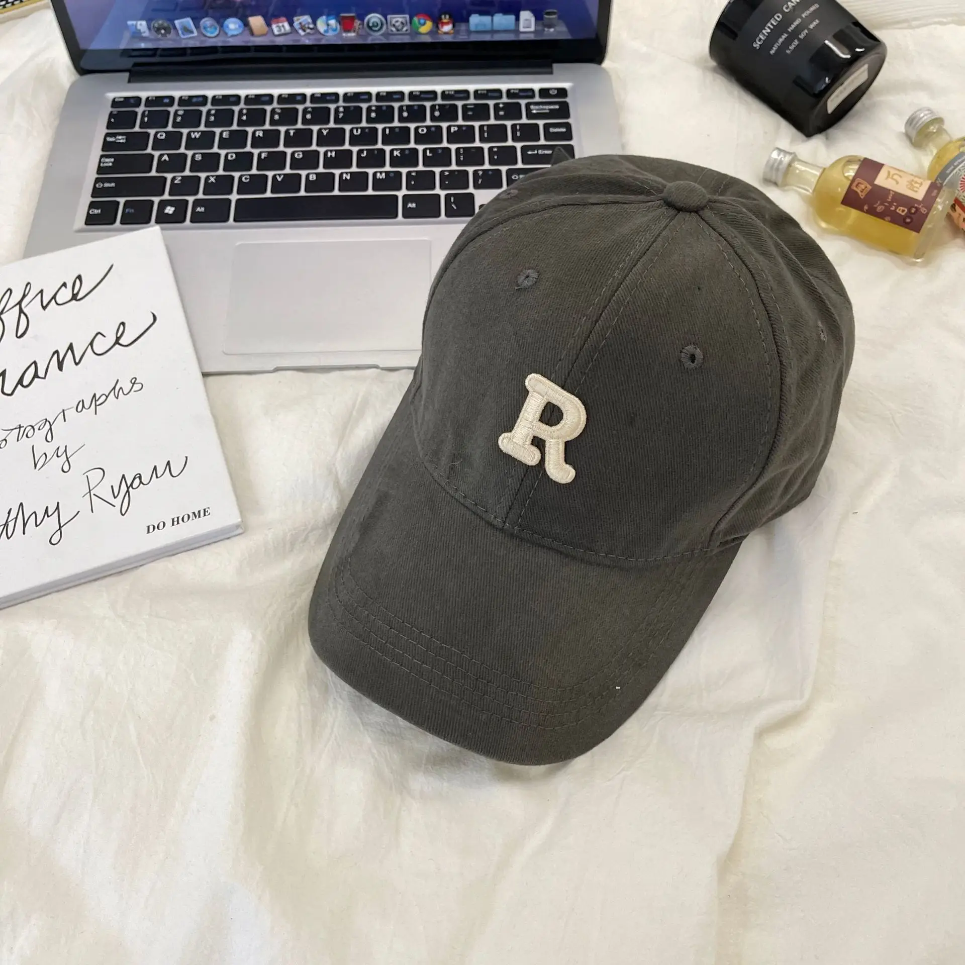 R Logo Baseball Cap Large Small Brown Beige - Image 4