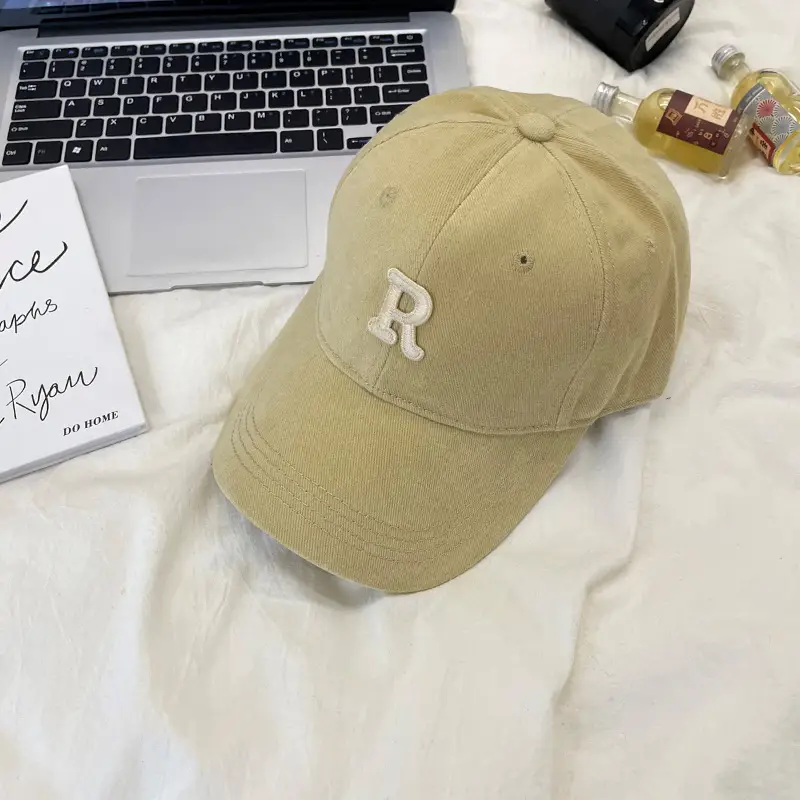 R Logo Baseball Cap Large Small Brown Beige - Image 5