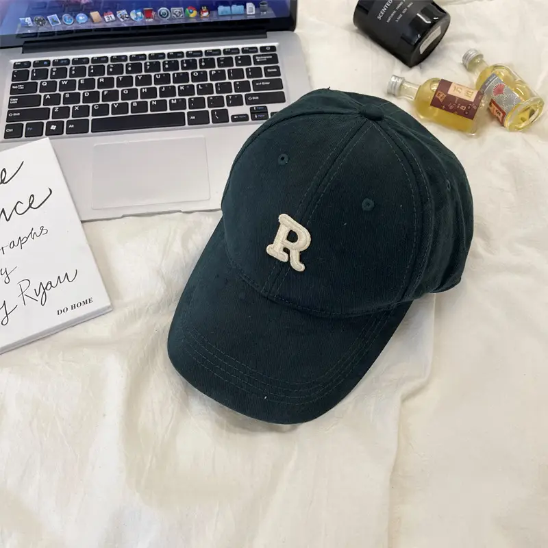 R Logo Baseball Cap Large Small Brown Beige - Image 7