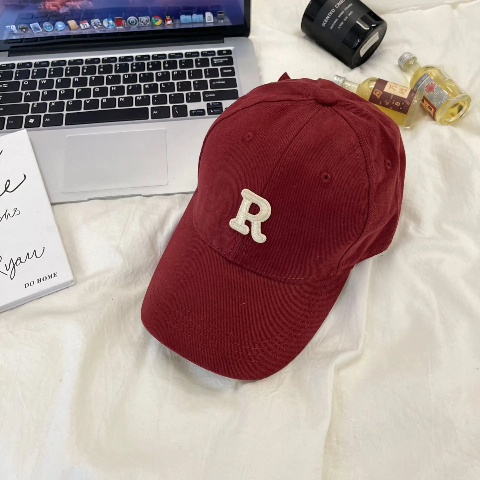 R Logo Baseball Cap Large Small Brown Beige - Image 9