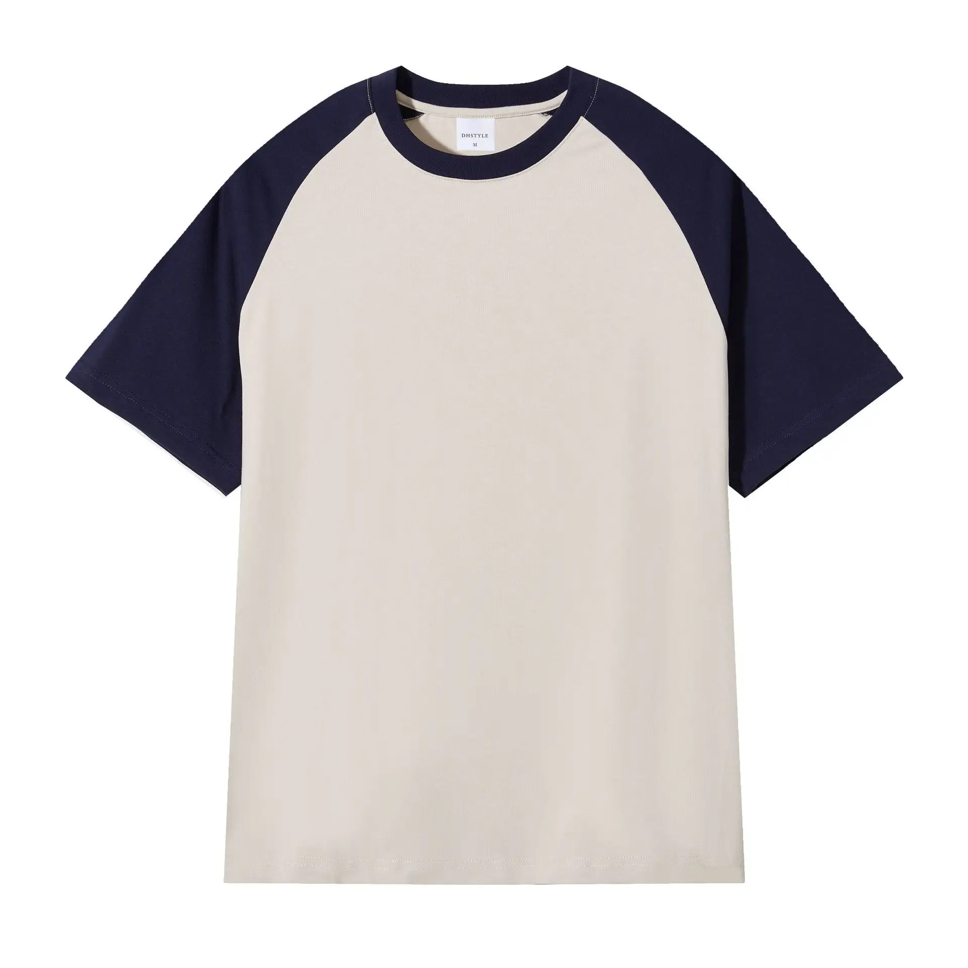 Men's Navy Blue & Cream Raglan Sleeve T-Shirt - Image 5