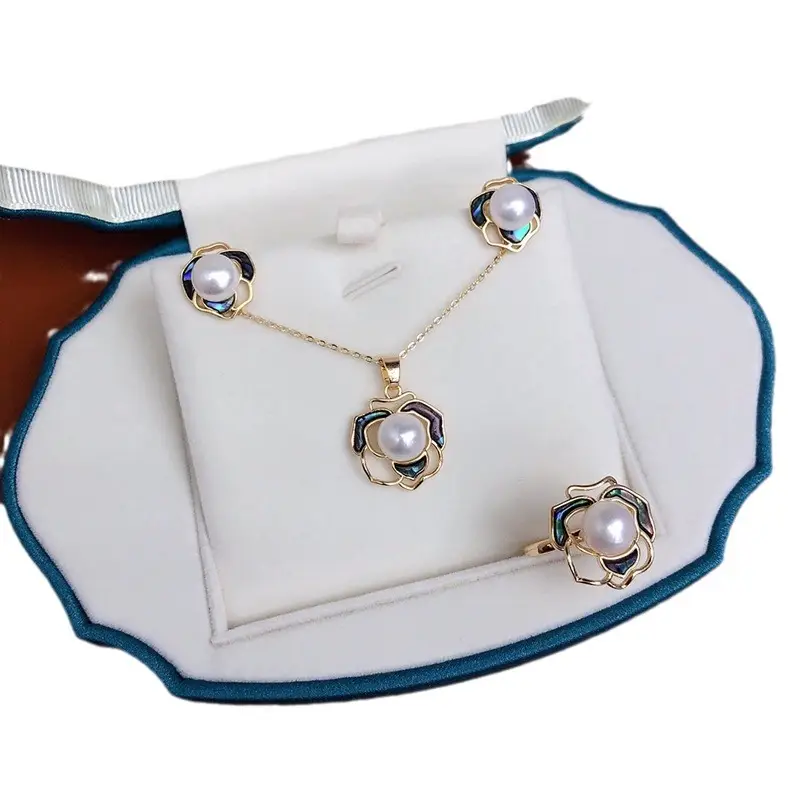 New Trendy Pearl Necklace Set with Abalone Shell - Image 8