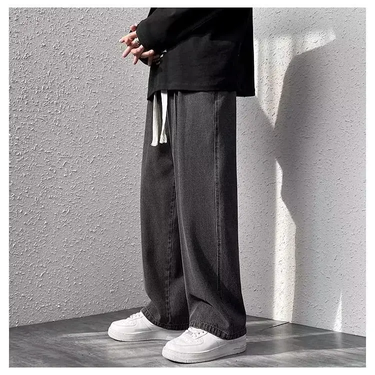 Men's Loose Wide Leg Blue Jeans Spring Casual Pants — feature 10