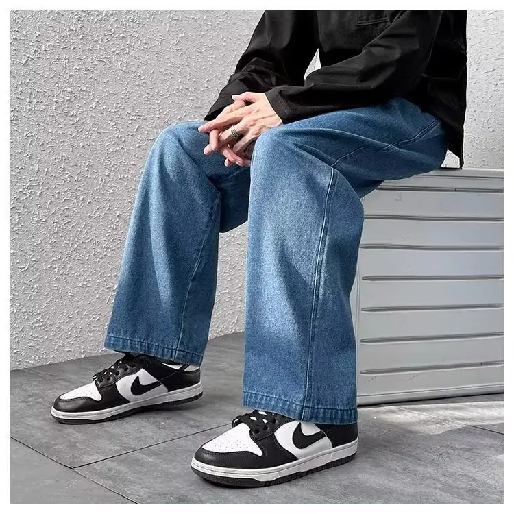 Men's Loose Wide Leg Blue Jeans Spring Casual Pants — feature 11