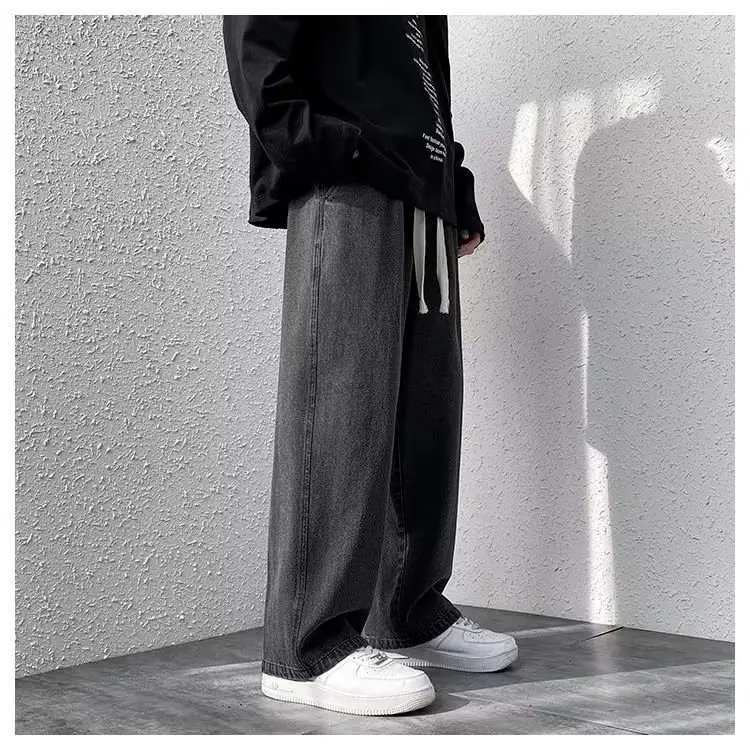 Men's Loose Wide Leg Blue Jeans Spring Casual Pants — feature 18