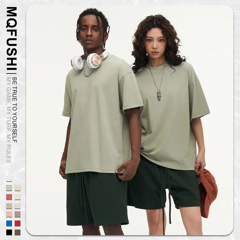 Red T-Shirt 32S Pure Cotton High Neck Loose Fit - Image 15