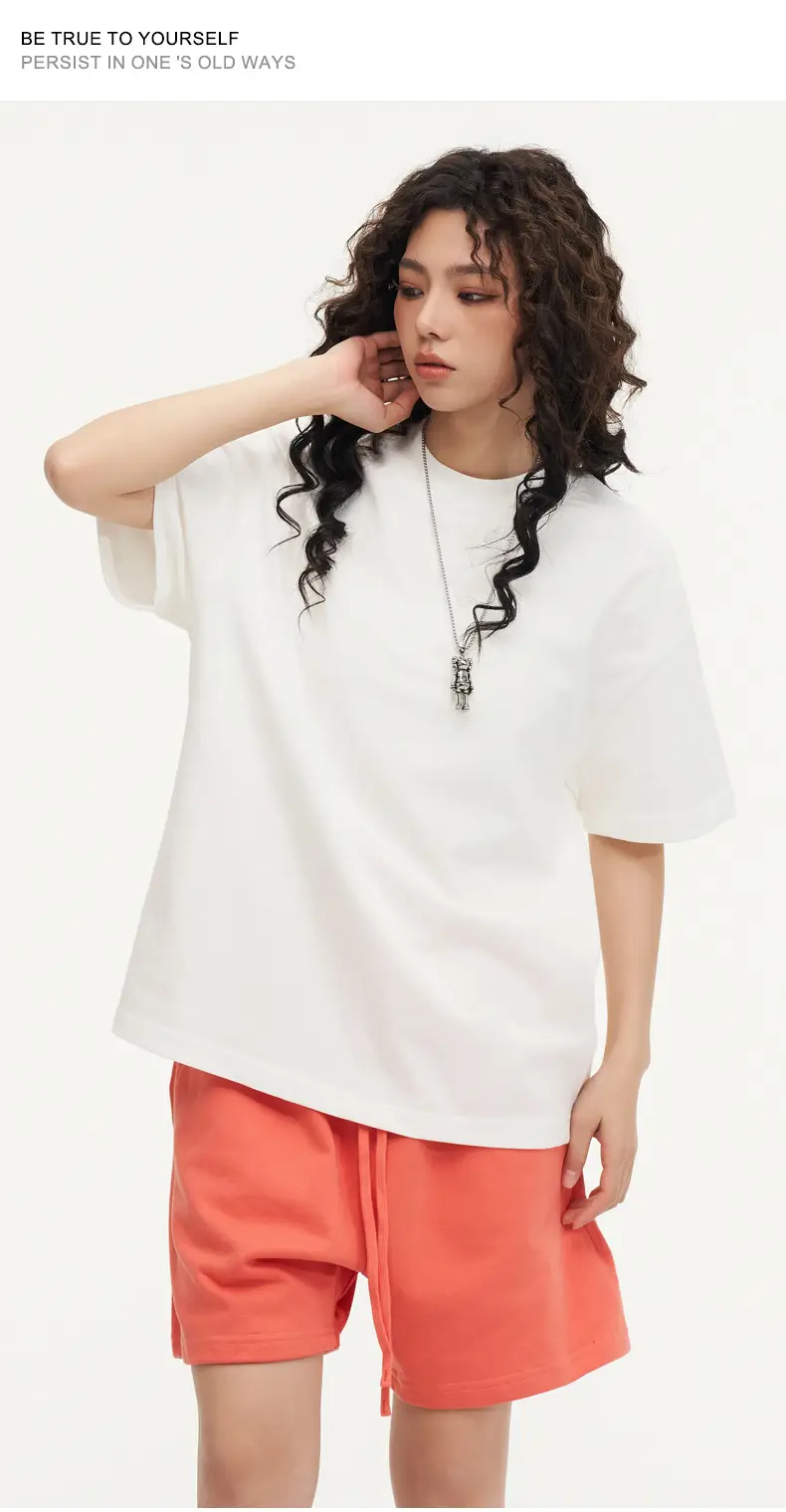 Red T-Shirt 32S Pure Cotton High Neck Loose Fit — feature 16