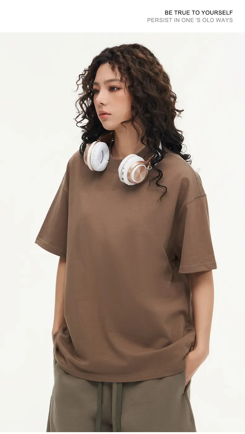 Red T-Shirt 32S Pure Cotton High Neck Loose Fit — feature 19