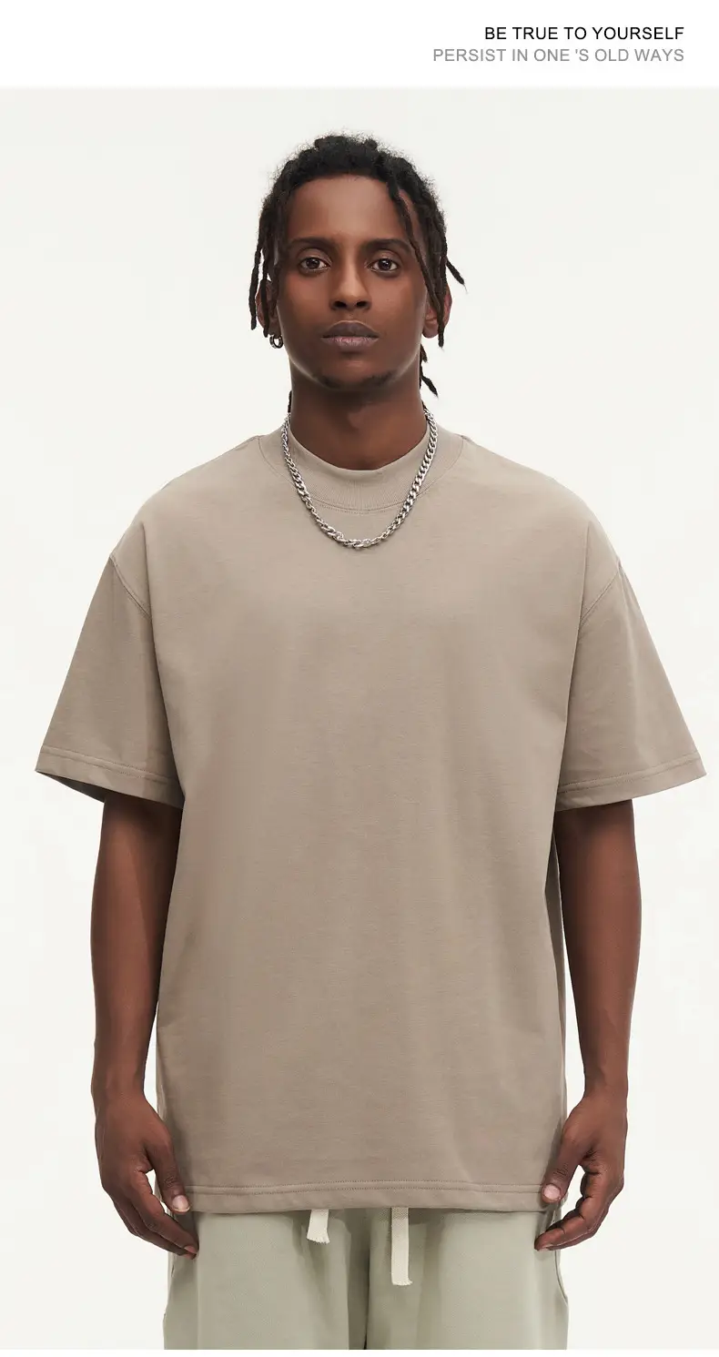 Red T-Shirt 32S Pure Cotton High Neck Loose Fit — feature 21
