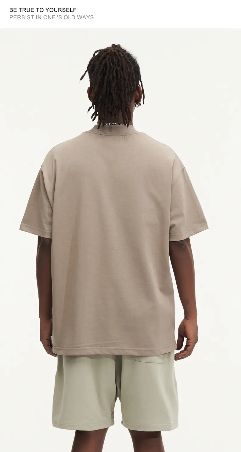 Red T-Shirt 32S Pure Cotton High Neck Loose Fit — feature 22