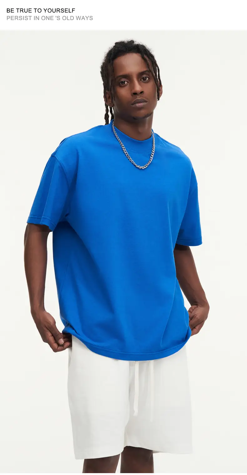 Red T-Shirt 32S Pure Cotton High Neck Loose Fit — feature 25