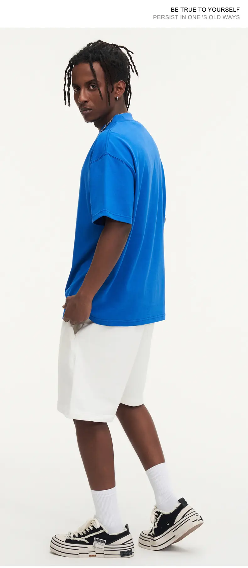 Red T-Shirt 32S Pure Cotton High Neck Loose Fit — feature 26