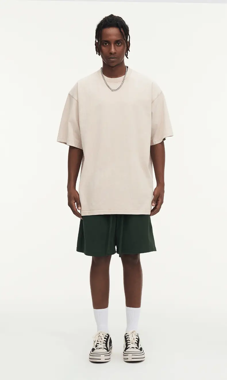 Red T-Shirt 32S Pure Cotton High Neck Loose Fit — feature 40
