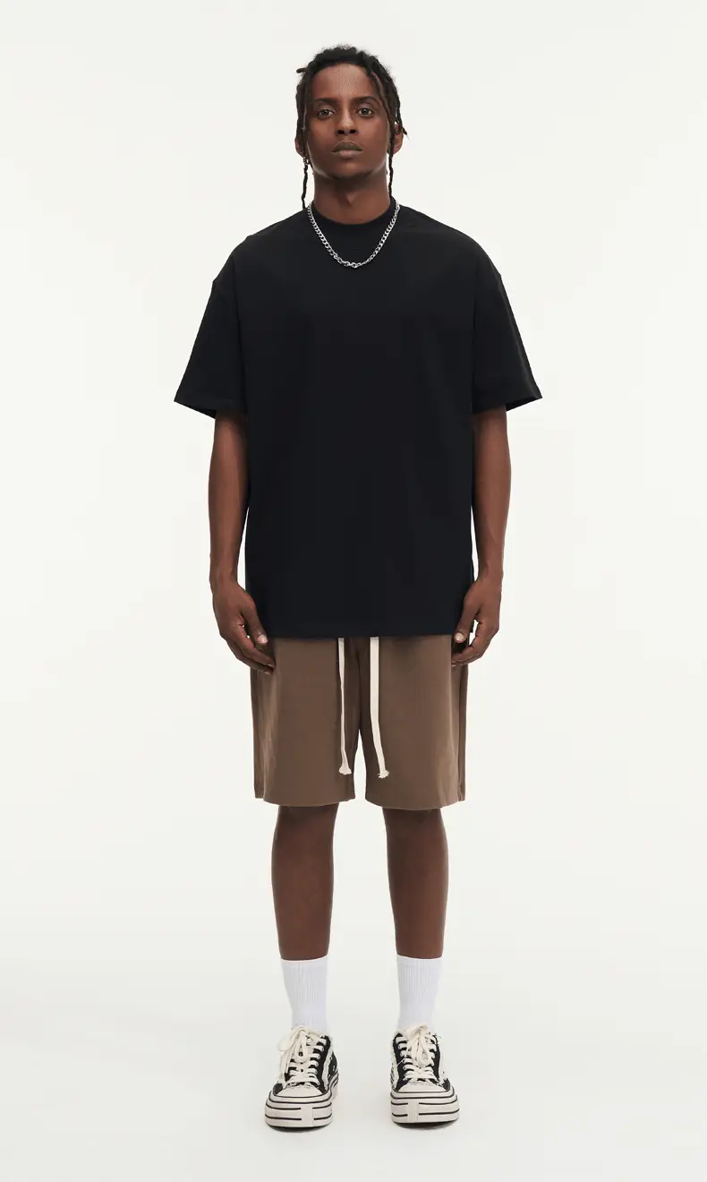 Red T-Shirt 32S Pure Cotton High Neck Loose Fit — feature 42