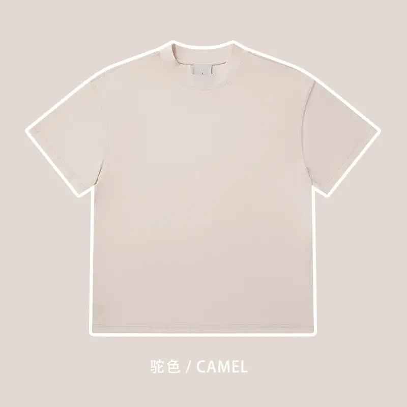 Red T-Shirt 32S Pure Cotton High Neck Loose Fit - Image 10
