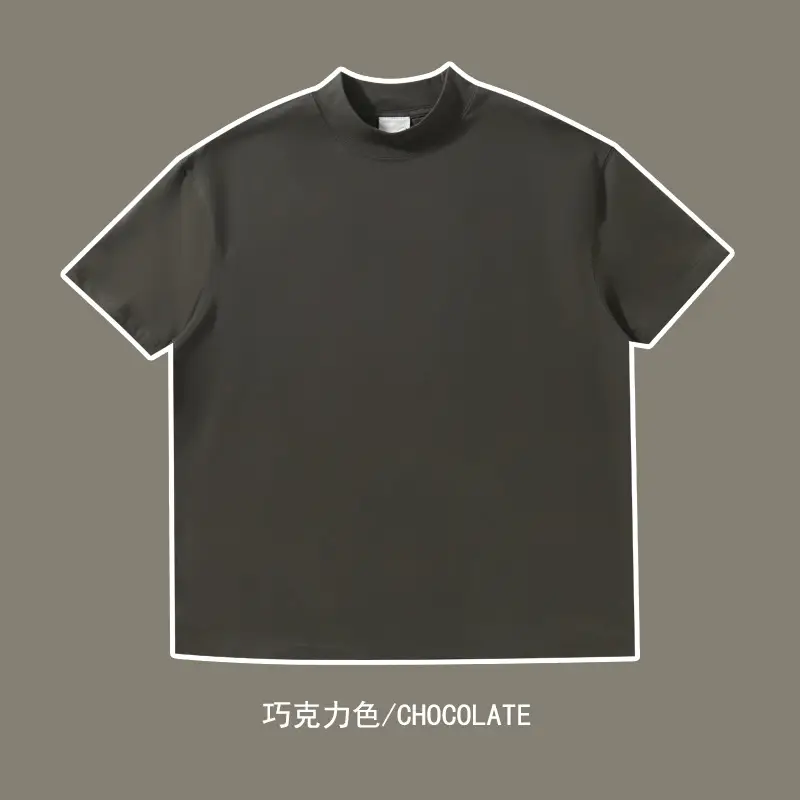 Red T-Shirt 32S Pure Cotton High Neck Loose Fit - Image 13