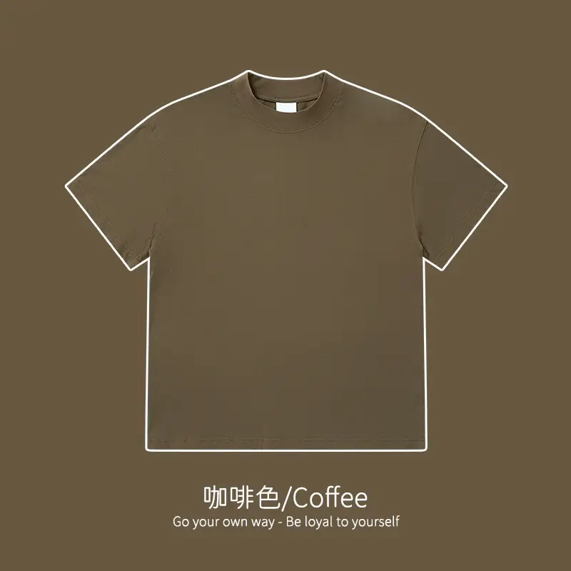Red T-Shirt 32S Pure Cotton High Neck Loose Fit - Image 4