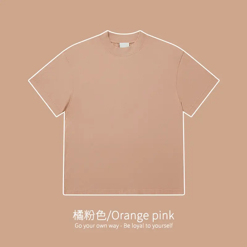 Red T-Shirt 32S Pure Cotton High Neck Loose Fit - Image 9