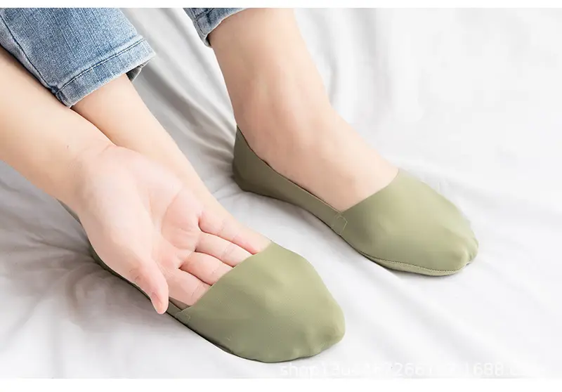 Boat socks women's summer ultra-thin invisible pure cotton bottom silicone non-slip heel shallow ice silk socks women's socks — feature 15