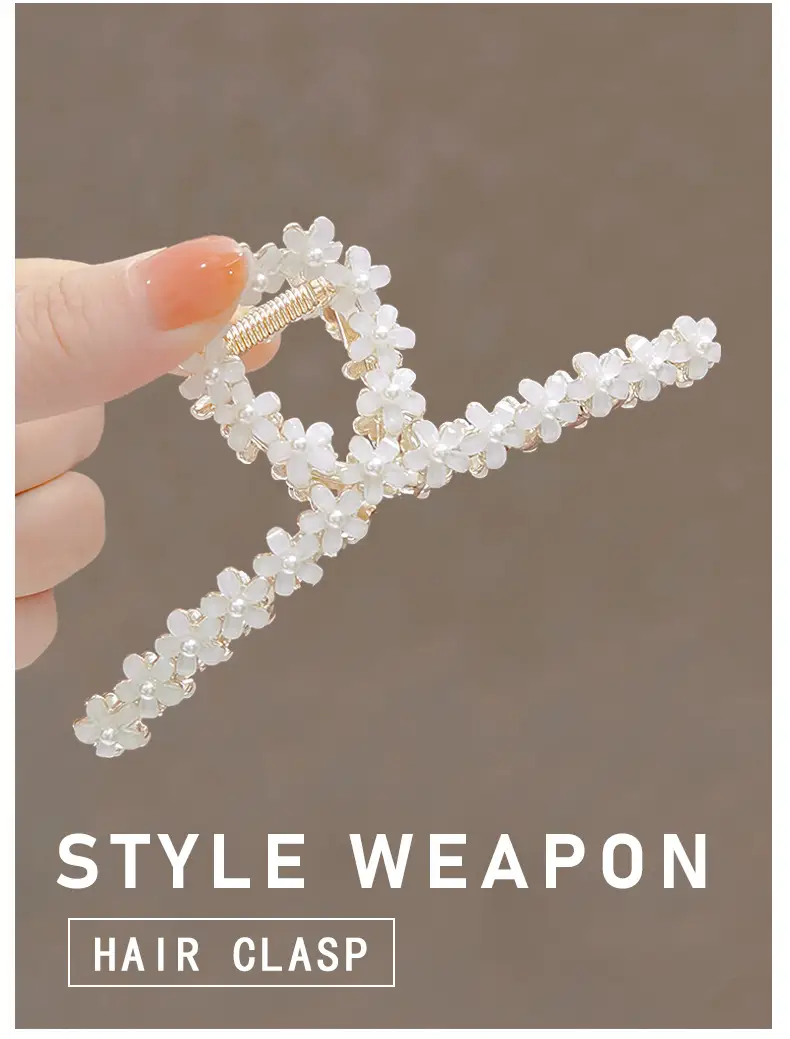Korean Style Black Garnet Hair Clip Large Size — feature 1