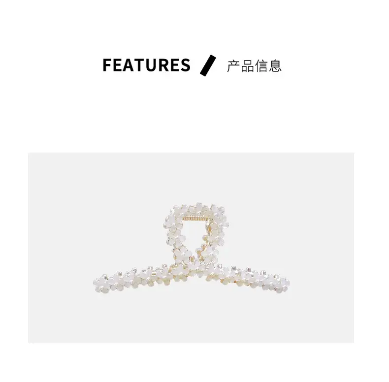 Korean Style Black Garnet Hair Clip Large Size — feature 2