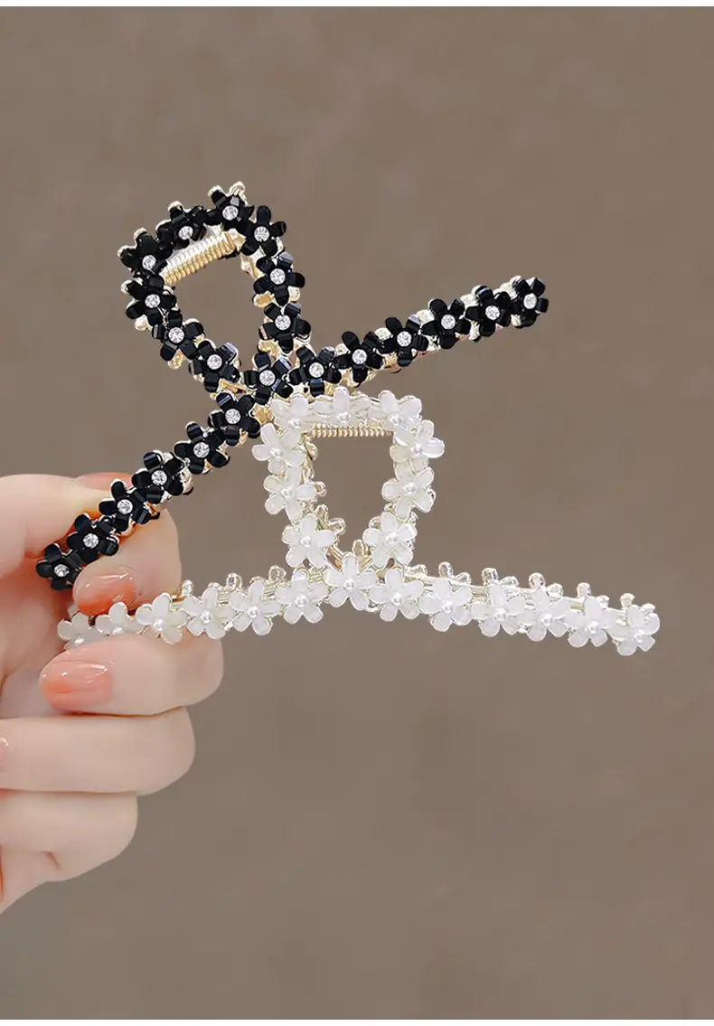 Korean Style Black Garnet Hair Clip Large Size — feature 7
