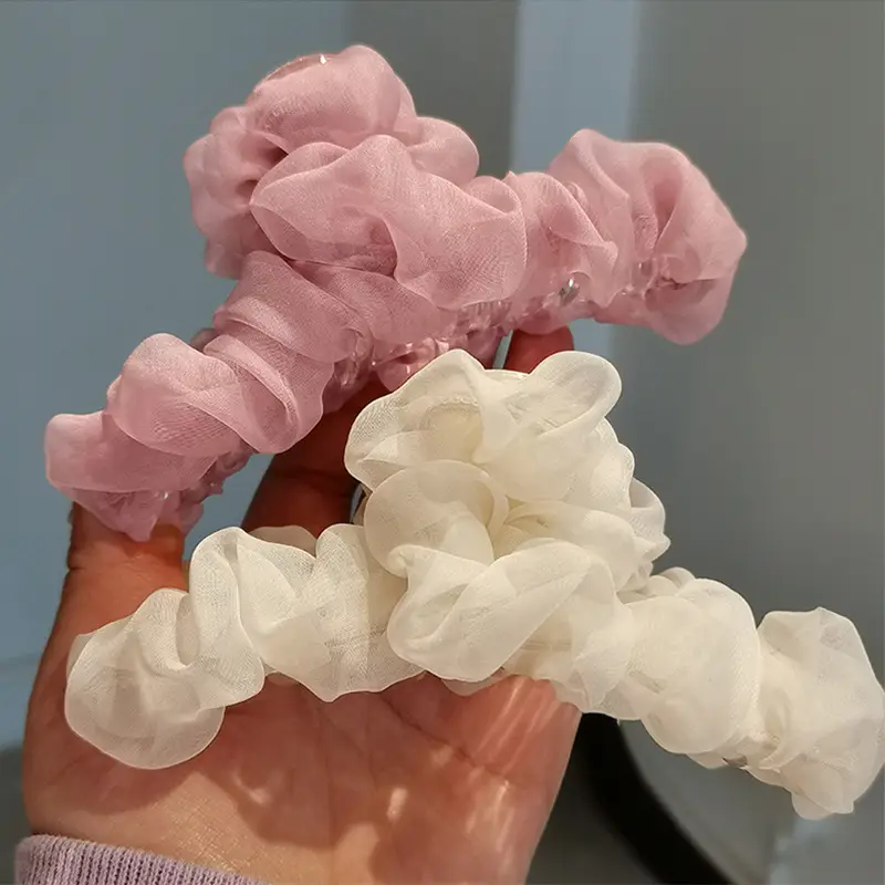 Feminine White Mesh Hair Clip for Women - Image 7