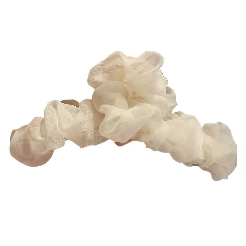 Feminine White Mesh Hair Clip for Women - Image 9