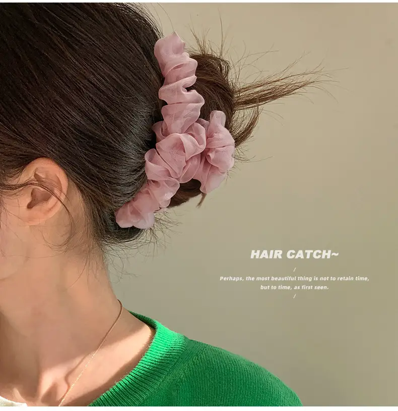 Feminine White Mesh Hair Clip for Women — feature 2