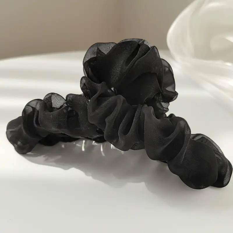 Feminine White Mesh Hair Clip for Women - Image 2