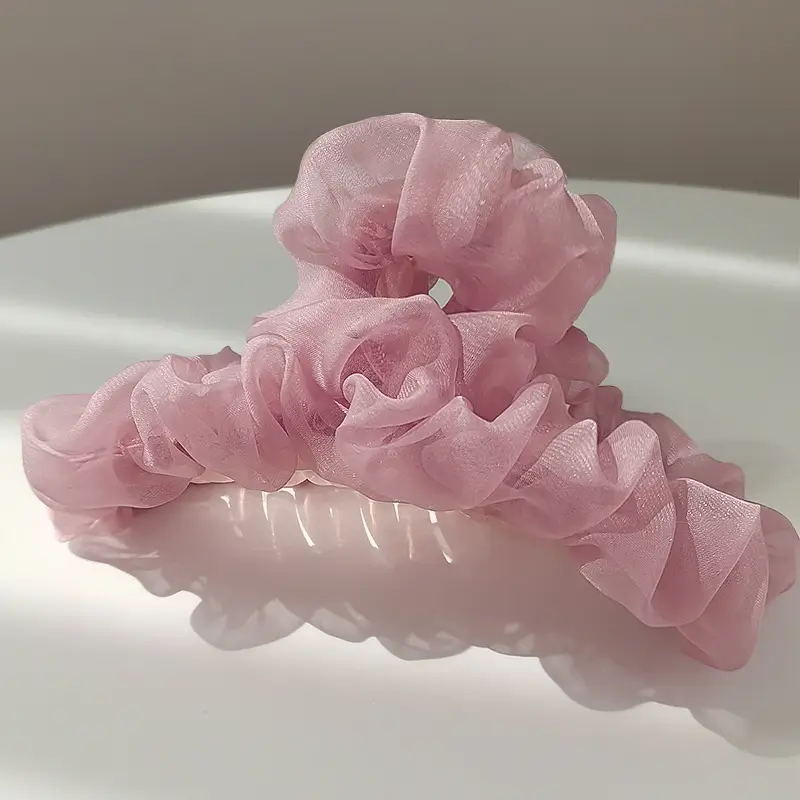 Feminine White Mesh Hair Clip for Women - Image 4