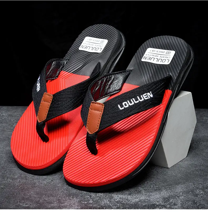 Men's Red Casual Flip Flops Non-Slip Soft Bottom — feature 13