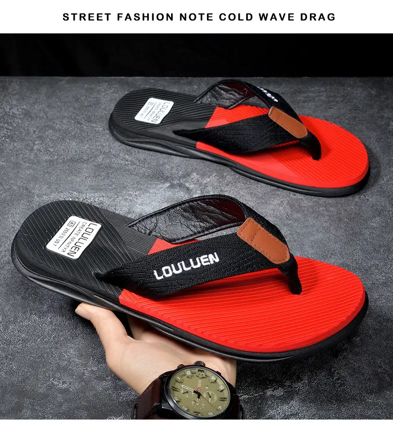 Men's Red Casual Flip Flops Non-Slip Soft Bottom — feature 14