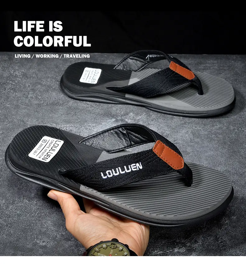 Men's Red Casual Flip Flops Non-Slip Soft Bottom — feature 16