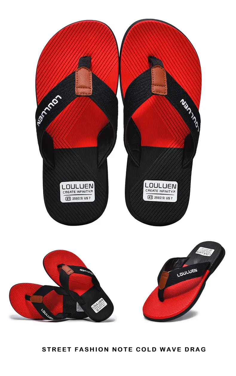 Men's Red Casual Flip Flops Non-Slip Soft Bottom — feature 18