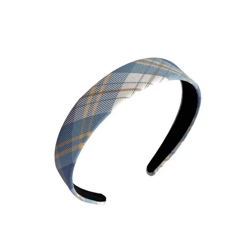 Plaid Adjustable Headband for Girls Summer Wear - Image 15
