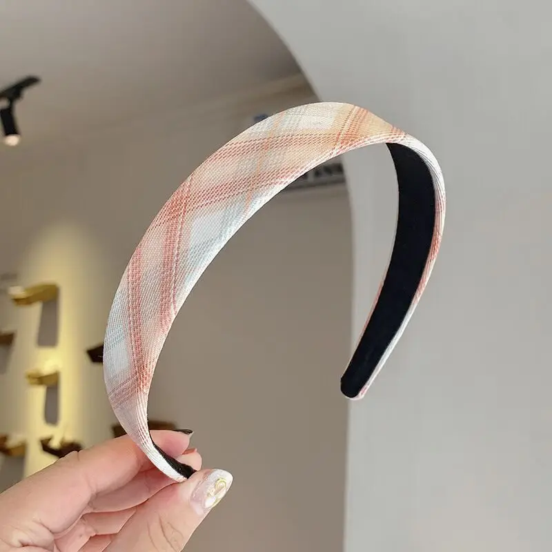 Plaid Adjustable Headband for Girls Summer Wear - Image 10
