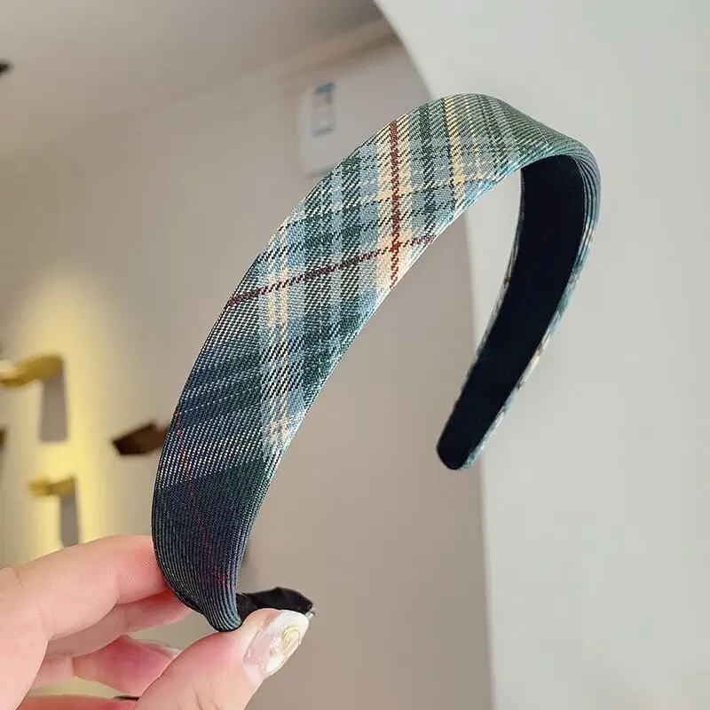 Plaid Adjustable Headband for Girls Summer Wear - Image 5