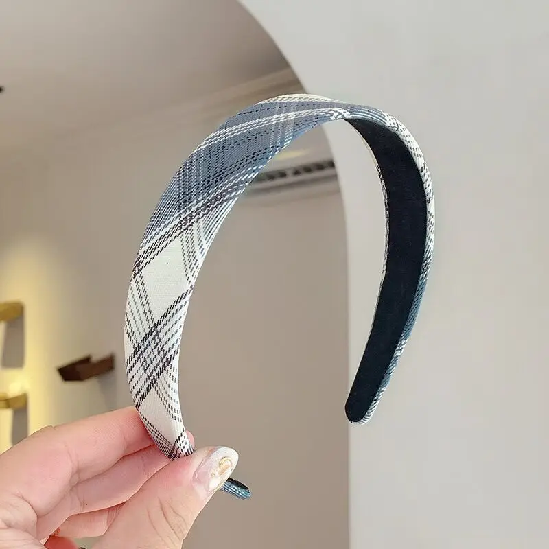 Plaid Adjustable Headband for Girls Summer Wear - Image 6