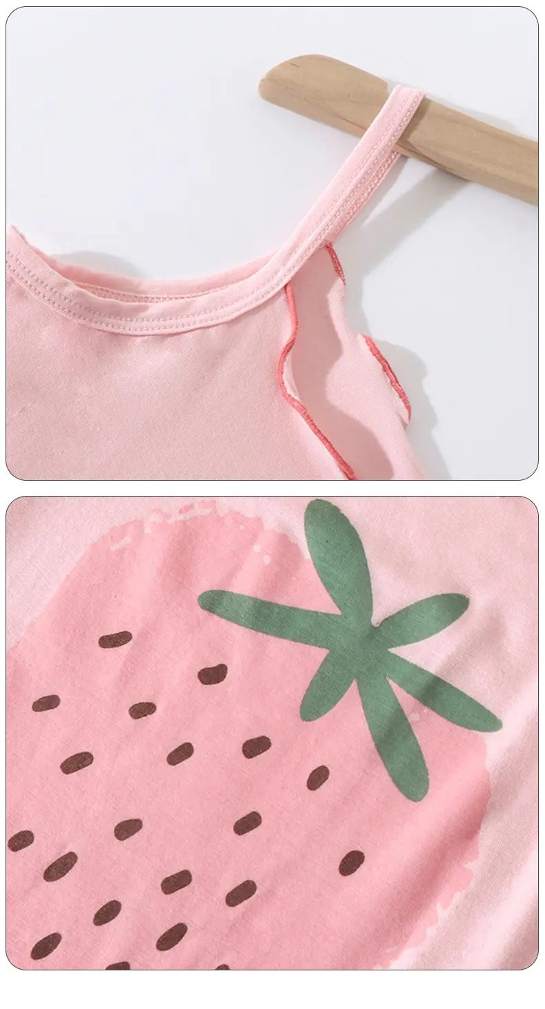 Yousse Children's Nightgown Women's Summer Thin Sling Nightgown Big Girl Princess Nightgown Sling Girls' Home Clothes — feature 12