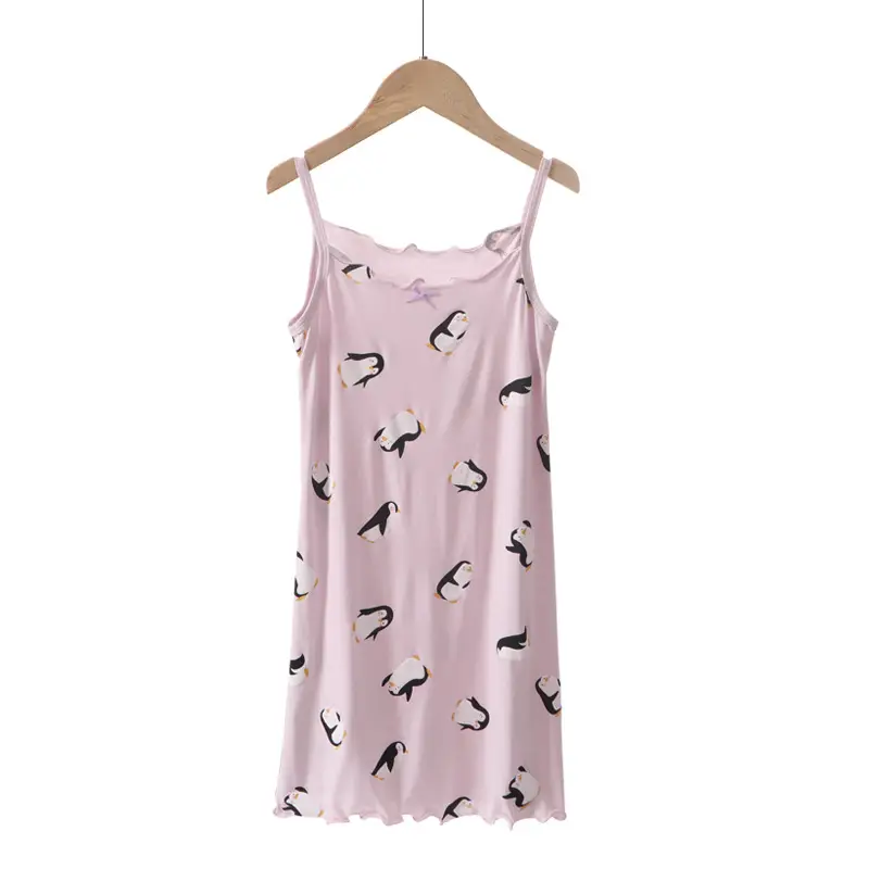 Yousse Children's Nightgown Women's Summer Thin Sling Nightgown Big Girl Princess Nightgown Sling Girls' Home Clothes