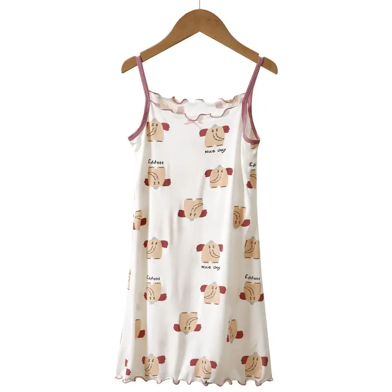 Yousse Children's Nightgown Women's Summer Thin Sling Nightgown Big Girl Princess Nightgown Sling Girls' Home Clothes