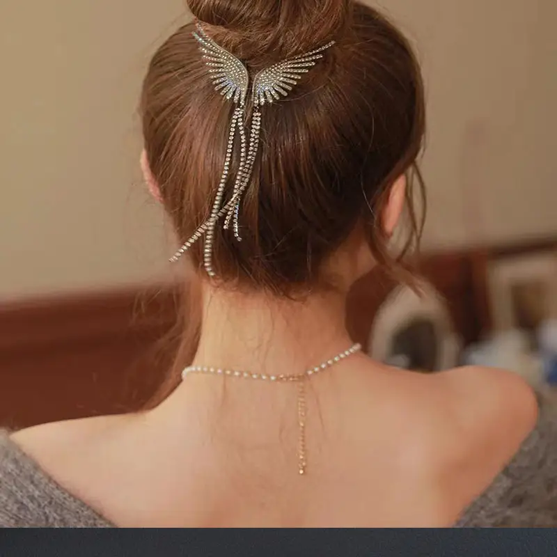 Pearl & Crystal Angel Wings Hair Ring — feature 8