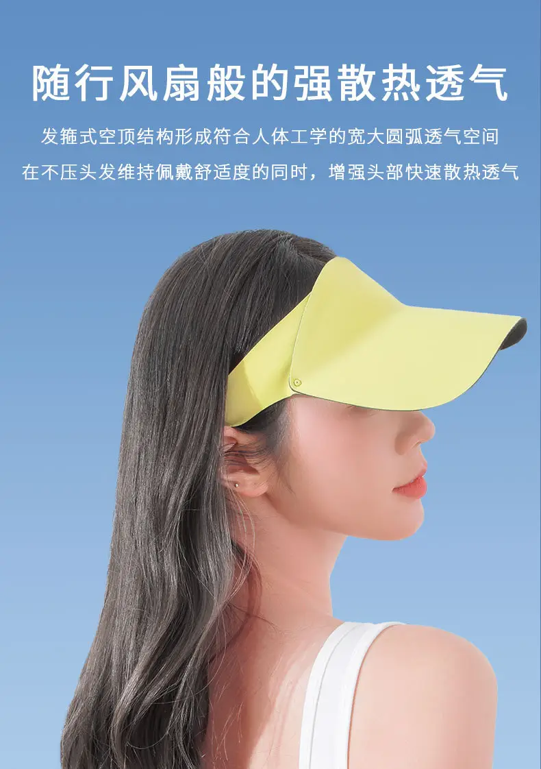 Women Yellow UV Visor Hat 47g Lightweight — feature 18