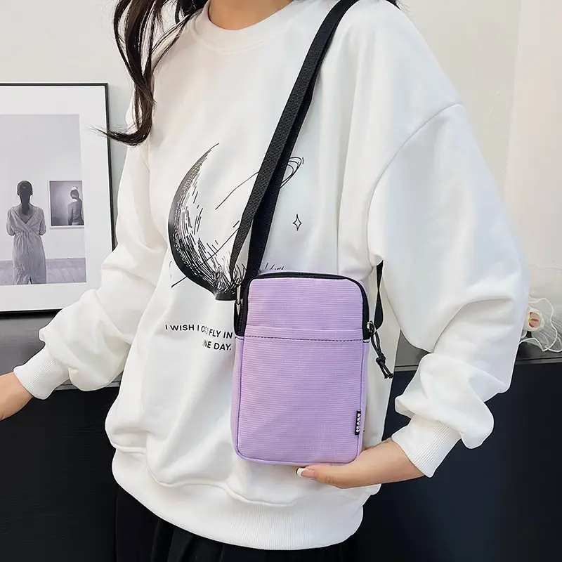 Trendy Yellow Square Mobile Phone Bag for Women - Image 11