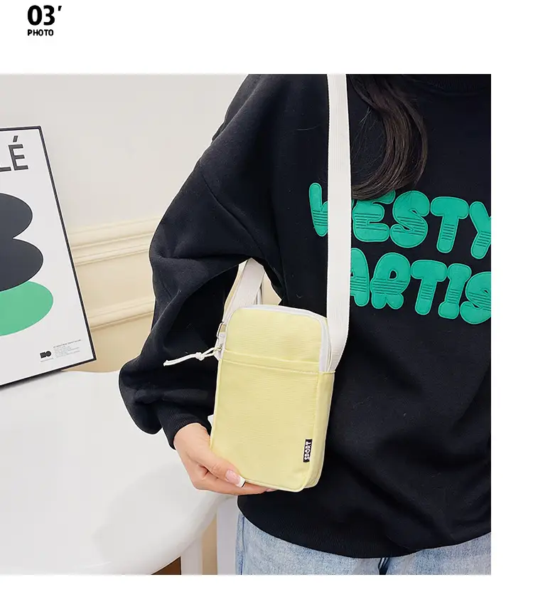 Trendy Yellow Square Mobile Phone Bag for Women — feature 6