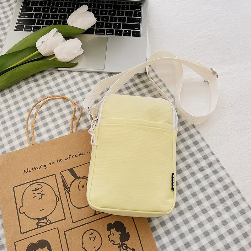 Trendy Yellow Square Mobile Phone Bag for Women - Image 3