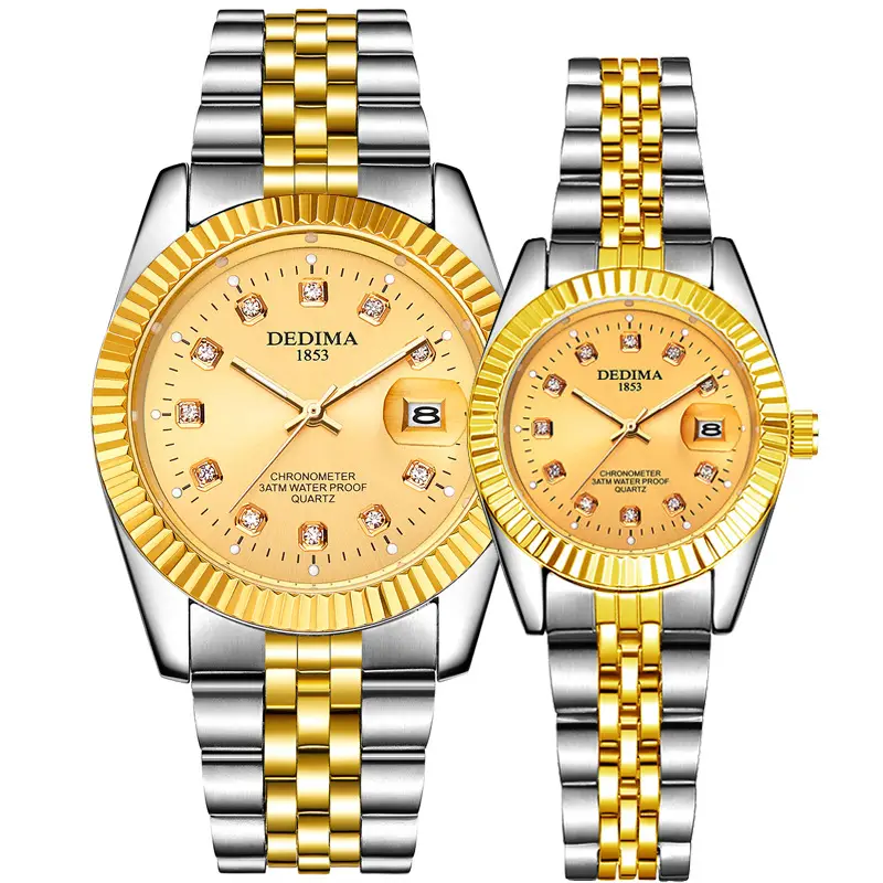 2026 Detima Men's Gold Quartz Watch Waterproof Business Stainless Steel - Image 14
